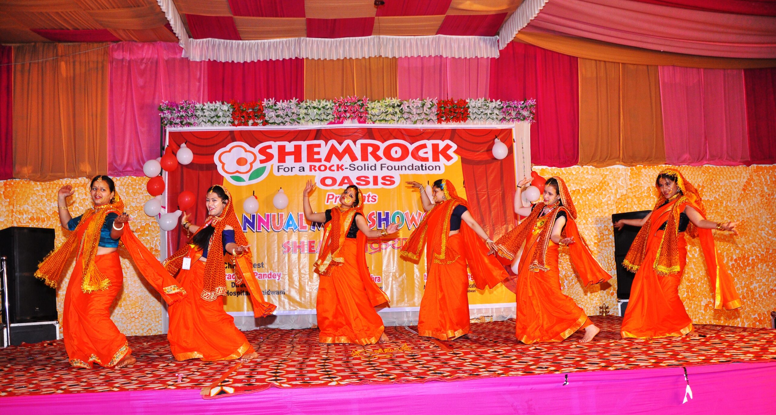 Students performing traditional dance